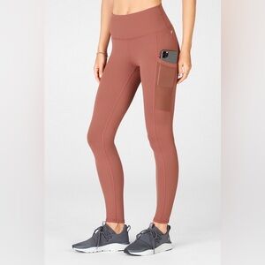 Powerhold By Fabletics Brown Compression Leggings Size Medium Pockets